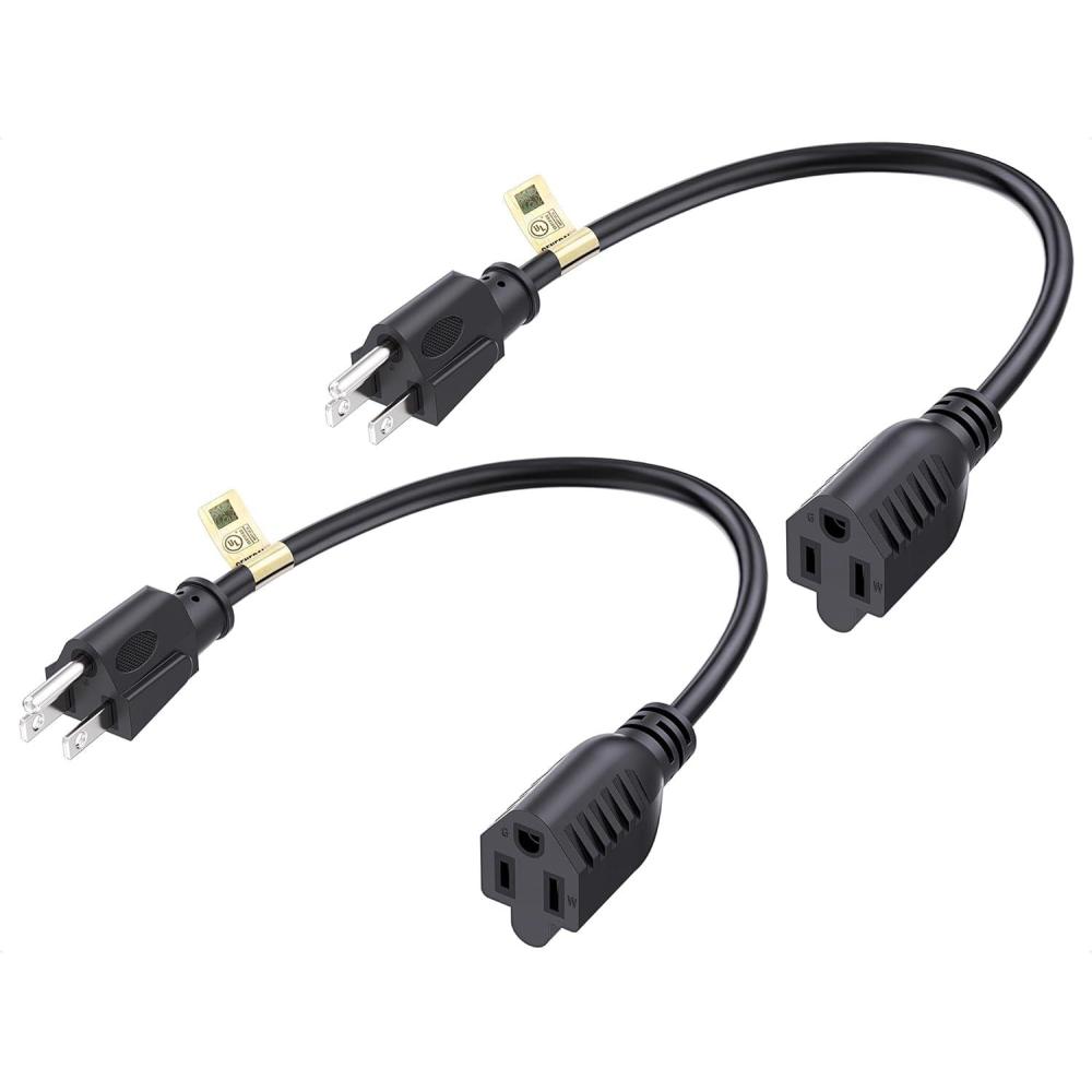 imageUL Listed Cable Matters 2Pack 16 AWG Heavy Duty 13A Power Extension Cord  10ft 3 Prong Power Cord Extension NEMA 515P to NEMA 515R BlackBlack