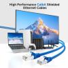 imageCable Matters 10Gbps Snagless Shielded Cat 6A Ethernet Cable  50ft Cat 6A Cable Cat6A Cord Ethernet Cord BlackBlue