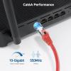 imageCable Matters 10Gbps Snagless Shielded Cat 6A Ethernet Cable  50ft Cat 6A Cable Cat6A Cord Ethernet Cord BlackRed