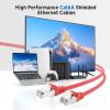 imageCable Matters 10Gbps Snagless Shielded Cat 6A Ethernet Cable  50ft Cat 6A Cable Cat6A Cord Ethernet Cord BlackRed