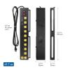 imageCable Matters 1350J Surge Protector with 15A Circuit Breaker 10Outlet Heavy Duty Power Strip with USB and LED Light Mountable Industrial Power Strip Surge Protector in Black for Garage Workshop