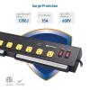 imageCable Matters 1350J Surge Protector with 15A Circuit Breaker 10Outlet Heavy Duty Power Strip with USB and LED Light Mountable Industrial Power Strip Surge Protector in Black for Garage Workshop