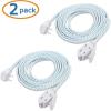 imageCable Matters 2 Pack Premium Braided 3 Outlet Flat Extension Cord 2 Prong 6 ft with Low Profile Plug10 ft