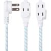imageCable Matters 2 Pack Premium Braided 3 Outlet Flat Extension Cord 2 Prong 6 ft with Low Profile Plug6 ft
