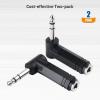 imageCable Matters 2Pack 14 Right Angle TRS Adapter  635mm Right Angle Adapter 14 TRS Audio Connector for Professional Audio Equipment