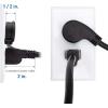 imageCable Matters 2Pack 16 AWG Low Profile Right Angle Power Cord 90 Degree Power Cord 6 Feet NEMA 515P to Angled IEC C136 ft
