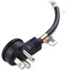 imageCable Matters 2Pack 16 AWG Low Profile Right Angle Power Cord 90 Degree Power Cord 6 Feet NEMA 515P to Angled IEC C136 ft