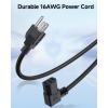 imageCable Matters 2Pack 16 AWG Right Angle Power Cord  6ft 90 Degree AC Power Cord Replacement NEMA 515P to Angled IEC C13 Black6 Feet