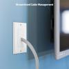 imageCable Matters 2Pack 1Gang Wall Cable Pass Through Cable Wall Plate with Flexible Rubber Grommet Cord HidingManagement Solution for Home and Office White