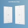 imageCable Matters 2Pack 1Gang Wall Cable Pass Through Cable Wall Plate with Flexible Rubber Grommet Cord HidingManagement Solution for Home and Office White