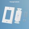 imageCable Matters 2Pack 1Gang Wall Cable Pass Through Cable Wall Plate with Flexible Rubber Grommet Cord HidingManagement Solution for Home and Office White