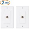 imageCable Matters 2Pack 1Port TV Cable Wall Plate Coax Wall Plate in White1Port