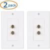 imageCable Matters 2Pack 1Port TV Cable Wall Plate Coax Wall Plate in White2Port