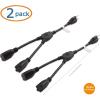 imageCable Matters 2Pack 2 Outlet Power Splitter Cord  12ft NEMA 515P to NEMA 515R Y Power Cord Splitter 16 AWG Outlet Saver 12 Feet2Outlet