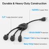 imageCable Matters 2Pack 2 Outlet Power Splitter Cord  12ft NEMA 515P to NEMA 515R Y Power Cord Splitter 16 AWG Outlet Saver 12 Feet3Outlet