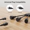 imageCable Matters 2Pack 2 Outlet Power Splitter Cord  12ft NEMA 515P to NEMA 515R Y Power Cord Splitter 16 AWG Outlet Saver 12 Feet3Outlet