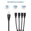 imageCable Matters 2Pack 2 Outlet Power Splitter Cord  12ft NEMA 515P to NEMA 515R Y Power Cord Splitter 16 AWG Outlet Saver 12 Feet4Outlet
