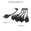 imageCable Matters 2Pack 2 Outlet Power Splitter Cord  12ft NEMA 515P to NEMA 515R Y Power Cord Splitter 16 AWG Outlet Saver 12 Feet4Outlet