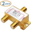 imageCable Matters 2Pack 24 Ghz 4 Way Coaxial Cable Splitter for STB TV Antenna and MoCA Network  All Port Power Passing  Gold Plated and Corrosion Resistant2Way