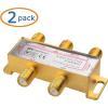 imageCable Matters 2Pack 24 Ghz 4 Way Coaxial Cable Splitter for STB TV Antenna and MoCA Network  All Port Power Passing  Gold Plated and Corrosion Resistant4Way