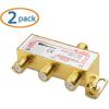 imageCable Matters 2Pack 24 Ghz 4 Way Coaxial Cable Splitter for STB TV Antenna and MoCA Network  All Port Power Passing  Gold Plated and Corrosion Resistant3Way