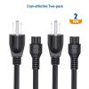 imageCable Matters 2Pack 3 Prong Power Cord  6ft 13A  16AWG Laptop Power Cord Replacement Compatible with DellHPASUS Computers NEMA 515P to IEC C5 Black15 Feet