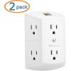 imageCable Matters 2Pack 3 Sided 6 Outlet Splitter Grounded Outlet Extender Wall Tap