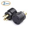 imageCable Matters 2Pack 4 Prong Twist Lock to 30 Amp RV Adapter 30 AMP RV Plug NEMA L1430P to TT30R