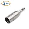 imageCable Matters 2Pack 635mm 14 Inch TRS to XLR Adapter Male to Male XLR to 14 Adapter 14 to XLR Connector