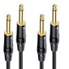 imageCable Matters 2Pack Braided 14 Inch TS to TS Electric Guitar Cable  6ft Guitar CordGuitarAmp CordInstrument Cable for ElectricGuitar Mandolin Bass AMP Keyboard Mixer Equalizer3 ft