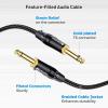 imageCable Matters 2Pack Braided 14 Inch TS to TS Electric Guitar Cable  6ft Guitar CordGuitarAmp CordInstrument Cable for ElectricGuitar Mandolin Bass AMP Keyboard Mixer Equalizer3 ft