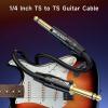 imageCable Matters 2Pack Braided 14 Inch TS to TS Electric Guitar Cable  6ft Guitar CordGuitarAmp CordInstrument Cable for ElectricGuitar Mandolin Bass AMP Keyboard Mixer Equalizer10 ft