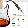 imageCable Matters 2Pack Braided 14 Inch TS to TS Electric Guitar Cable  6ft Guitar CordGuitarAmp CordInstrument Cable for ElectricGuitar Mandolin Bass AMP Keyboard Mixer Equalizer6 ft