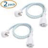 imageCable Matters 2Pack Braided Low Profile Flat Power Cord 6 ft 3 Prong Flat Plug Extension Cord Under Rug Power Extension Cord3 ft
