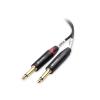 imageCable Matters 2Pack Dual 14 to 35mm Female Stereo Audio Splitter Cable 35mm to Dual 14 Adapter in Black  6 Inches  015 Meters