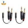 imageCable Matters 2Pack Dual 14 to 35mm Female Stereo Audio Splitter Cable 35mm to Dual 14 Adapter in Black  6 Inches  015 Meters