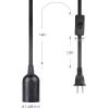 imageCable Matters 2Pack Hanging Light Cord with Switch  15ft Pendant Light Cord with Plug BlackBlack