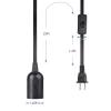imageCable Matters 2Pack Hanging Light Cord with Switch  15ft Pendant Light Cord with Plug BlackBlack