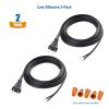 imageCable Matters 2Pack Polarized 18AWG 2 Prong Replacement Cord Lamp Wire 8 ft  10A NEMA 115P to 2 Wire for Lamp Cord Replacement with Plug15 Feet