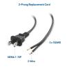 imageCable Matters 2Pack Polarized 18AWG 2 Prong Replacement Cord Lamp Wire 8 ft  10A NEMA 115P to 2 Wire for Lamp Cord Replacement with Plug15 Feet