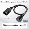 imageCable Matters 2Pack Short Computer Equipment to PDU Power Cord 1 ft Power Cable IEC C14 to NEMA 515R1 Foot