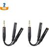 imageCable Matters 2Pack TRS Male to 2X TRS Female 14 Splitter Cable 14 Inch Headphone Splitter Cable in Black  02m  6 Inches