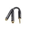 imageCable Matters 2Pack TRS Male to 2X TRS Female 14 Splitter Cable 14 Inch Headphone Splitter Cable in Black  02m  6 Inches