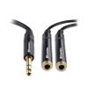 imageCable Matters 2Pack TRS Male to 2X TRS Female 14 Splitter Cable 14 Inch Headphone Splitter Cable in Black  02m  6 Inches