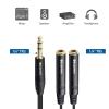imageCable Matters 2Pack TRS Male to 2X TRS Female 14 Splitter Cable 14 Inch Headphone Splitter Cable in Black  02m  6 Inches