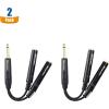imageCable Matters 2Pack TS Male to 2X TS Female 14 Splitter Cable 635mm Splitter Cable in Black  02m  6 Inches