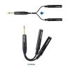 imageCable Matters 2Pack TS Male to 2X TS Female 14 Splitter Cable 635mm Splitter Cable in Black  02m  6 Inches