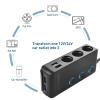 imageCable Matters 3 Socket Car Cigarette Lighter Adapter with 4 USB Ports OnOff Switch and LED Display  2X Fuses and Mounting Bracket Included