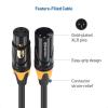 imageCable Matters 3Pack ColorCoded Premium Shielded XLR Cables  6ft OxygenFree Copper OFC XLR Microphone Cable Male to Female Black3 Feet