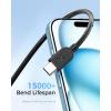 imageCable Matters 3Pack Extreme Flexible USB A to USB C Cable 6ft in White Support Apple CarPlay Android Auto USBA to USBC Charging Cable for iPhone 1615 Pro Max Plus Galaxy S23Black